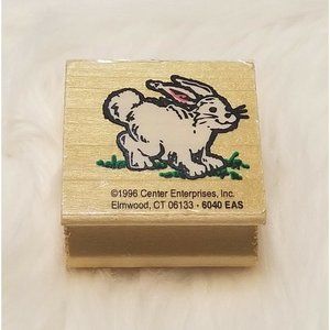 Bunny Rabbit Rubber Stamp Wood Mounted Center Enterprises NEW 1996 Vintage #6040